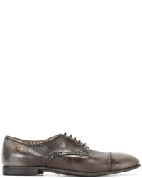 dunkelgraue Leder Oxford Schuhe von Silvano Sassetti