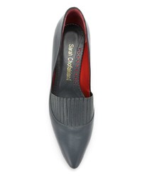 dunkelgraue Leder Pumps von Sarah Chofakian