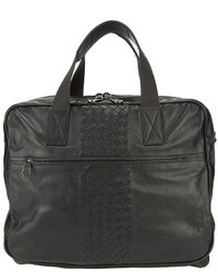 dunkelgraue Leder Reisetasche von Bottega Veneta