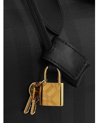 dunkelgraue Leder Reisetasche von Burberry