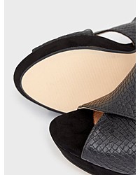 dunkelgraue Leder Sandaletten von Bianco