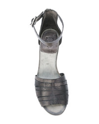 dunkelgraue Leder Sandaletten von Pantanetti