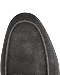 dunkelgraue Leder Slipper von John Lobb