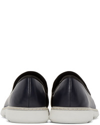 dunkelgraue Leder Slipper von Giuseppe Zanotti