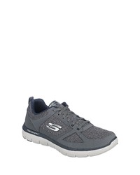 dunkelgraue Leder Sportschuhe von Skechers