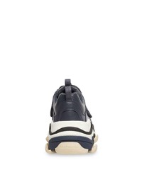 dunkelgraue Leder Sportschuhe von Balenciaga