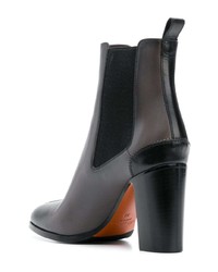 dunkelgraue Leder Stiefeletten von Santoni