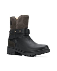 dunkelgraue Leder Stiefeletten von Tommy Jeans