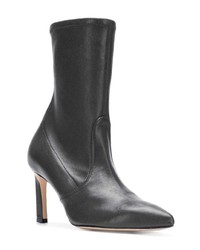 dunkelgraue Leder Stiefeletten von Stuart Weitzman