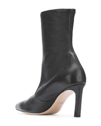 dunkelgraue Leder Stiefeletten von Stuart Weitzman