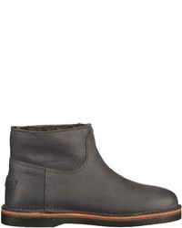 dunkelgraue Leder Stiefeletten von Shabbies Amsterdam