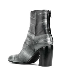 dunkelgraue Leder Stiefeletten von Ann Demeulemeester