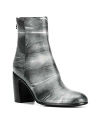 dunkelgraue Leder Stiefeletten von Ann Demeulemeester