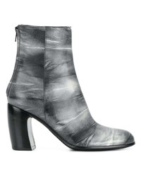 dunkelgraue Leder Stiefeletten von Ann Demeulemeester