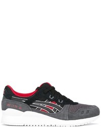 dunkelgraue Leder Turnschuhe von Asics