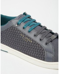 dunkelgraue Leder Turnschuhe von Ted Baker