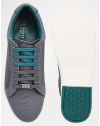 dunkelgraue Leder Turnschuhe von Ted Baker