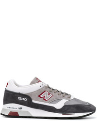 dunkelgraue Leder Turnschuhe von New Balance