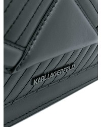dunkelgraue Leder Umhängetasche von Karl Lagerfeld