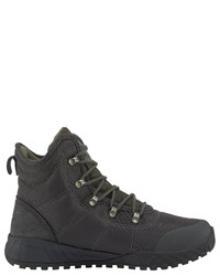 dunkelgraue Lederarbeitsstiefel von Columbia