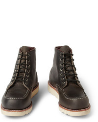 dunkelgraue Lederarbeitsstiefel von Red Wing Shoes