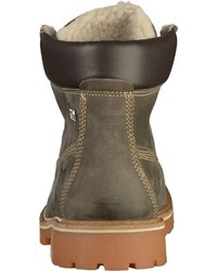 dunkelgraue Lederfreizeitstiefel von Mustang