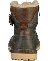 dunkelgraue Lederfreizeitstiefel von Mustang