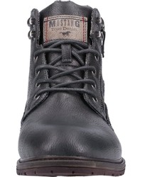 dunkelgraue Lederfreizeitstiefel von Mustang