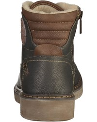 dunkelgraue Lederfreizeitstiefel von Mustang