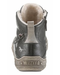 dunkelgraue Lederfreizeitstiefel von Mustang Shoes