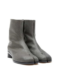 dunkelgraue Lederfreizeitstiefel von Maison Margiela