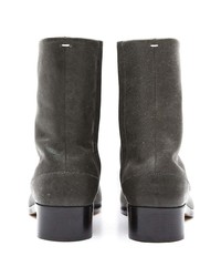 dunkelgraue Lederfreizeitstiefel von Maison Margiela