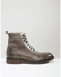 dunkelgraue Lederfreizeitstiefel von Base London