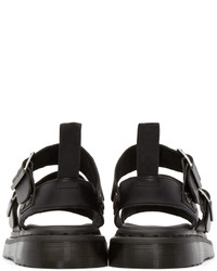 dunkelgraue Ledersandalen von Dr. Martens