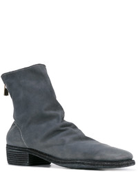 dunkelgraue Lederstiefel von Guidi