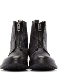 dunkelgraue Lederstiefel von Diesel