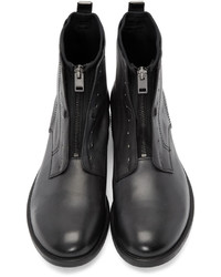 dunkelgraue Lederstiefel von Diesel