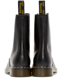 dunkelgraue Lederstiefel von Dr. Martens