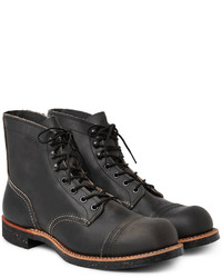 dunkelgraue Lederstiefel von Red Wing Shoes