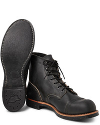 dunkelgraue Lederstiefel von Red Wing Shoes