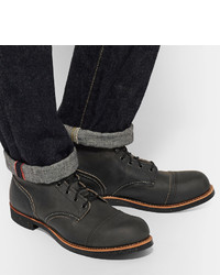 dunkelgraue Lederstiefel von Red Wing Shoes