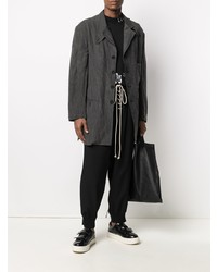 dunkelgraue Leinen Shirtjacke von Yohji Yamamoto