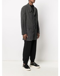 dunkelgraue Leinen Shirtjacke von Yohji Yamamoto