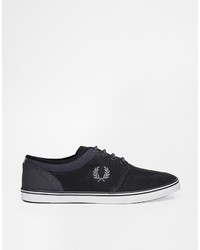 dunkelgraue Leinenschuhe aus Wildleder von Fred Perry