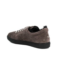 dunkelgraue niedrige Sneakers von Jimmy Choo