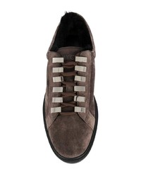 dunkelgraue niedrige Sneakers von Jimmy Choo