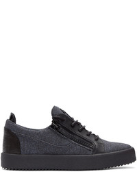 dunkelgraue niedrige Sneakers von Giuseppe Zanotti