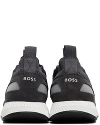 dunkelgraue niedrige Sneakers von BOSS