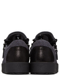 dunkelgraue niedrige Sneakers von Giuseppe Zanotti