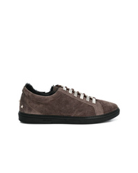 dunkelgraue niedrige Sneakers von Jimmy Choo